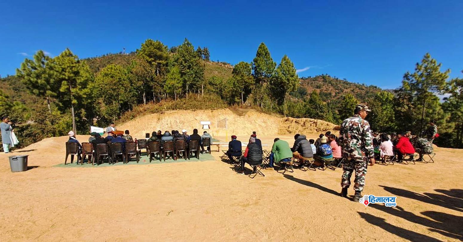 नेपाली सेनाद्वारा हलेसीमा हेलिप्याडसहितको खेलमैदान निर्माण
